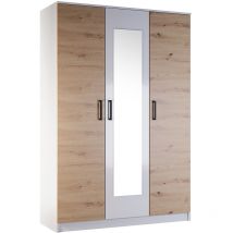 Bestmobilier - Hayato - armoire - bois et blanc - 135 cm