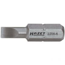 Hazet - Bit 2208-6 ∙ 1/4 Zoll (6,3 mm) Sechskant massiv ∙ Schlitz Profil ∙ sw 0,6 x 4,5 mm