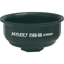 Hazet - Clé pour filtres à huile 2169-66 ∙ Carré creux 1/2 pouce (12,5 mm) ∙ Profil à rainures ∙ Taille 66 mm