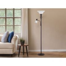 Deckenfluter rustica im Landhausstil Rostoptik mit Leselampe, h: 180cm