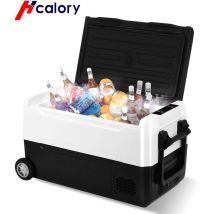 Dmtool - Hcalory Réfrigérateur de voiture portable 35L Utilisation congélateur à compresseur électrique pour camping avec roue Refrigerateur portatif