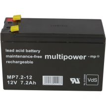 Blei-Akku MP7,2-12 Pb 12V / 7,2Ah VdS G109009, Faston 4,8 - Multipower