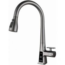 Sjqka - HD-LED-Infrarot-Induktions-Küchenarmatur – drei Wassermodi, intelligentes Laden, Ziehen und 360°-Drehung – Komfort und Wassersparen