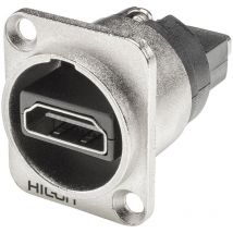 Hi-hdhd-ffdn HDMI-Steckverbinder Flanschbuchse, Kontakte gerade Polzahl: 19 Silber 1 St. - Hicon