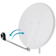 HDSAT Parabole satellite Acier Blanche 65cm Click-Clack PREMONTEE support Pliable Repliable