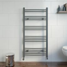 Duratherm - Anthracite Curved Heated Towel Rail Bathroom Radiator Designer 1200 x 600mm