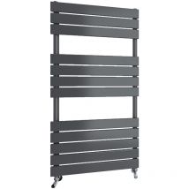 SKY - 1200x600mm Anthracite Heated Towel Rail Radiator Flat Panel
