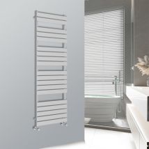 Heated Towel Rail Radiator For Bathroom Ladder Flat Panel Chrome 1800x600mm - Warmehaus