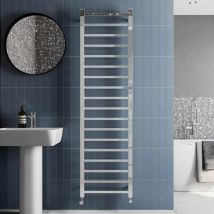 Duratherm - Solaro Designer Chrome Heated Towel Rail Square Bar Bathroom Radiator Ladder Wall Mounted 1800 x 500mm