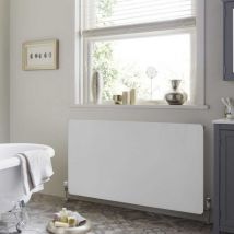 Heatwave Vetro Frame Wet Glass Horizontal Radiator 600mm H x 1000mm W - White