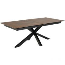 Hellin - Heaven table de salle à manger 100x200/240cm extenstible marron.