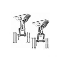 Mezheng - Heavy Ceiling Hook with SUS304 Stainless Steel 360° Rotation 4 Fixing Screws for Concrete Wood Sets Yoga Hammock Hanging Chair CostumTwo