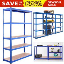 Briefness - Heavy Duty 5 Tier Boltless Garage Shelving Unit Shed Warehouse Workshop Office Storage Shelves Metal Racking, Adjustable - Can be split