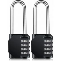 Gotrays - Heavy Duty Combination Lock - Weatherproof Padlock, Resettable Lock, 2.5' Long Shackle, 4 Digit Zinc Alloy Combination Lock for Shed Fence