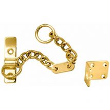 Loops - Heavy Duty Door Security Chain 195.5mm Length Electro Brassed Door Restrictor