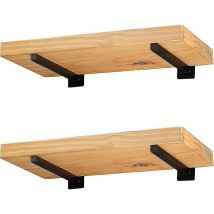 Heavy Duty Floating Shelf Brackets - 20 Cm Blind Black Industrial Metal Shelf