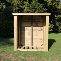 Churnet Valley - Heavy Duty Logstore Outdoor Fire Wood Kindling and Log Shelter - Timber - L60 x W120 x H150 cm - Minimal Assembly Required
