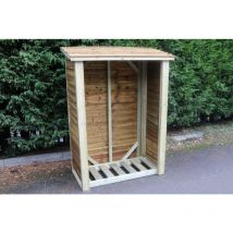 Heavy Duty Log Store - Outdoor Firewood Wooden Garden Timber Log Store - L60 x W120 x H180 cm - Minimal Assembly Required