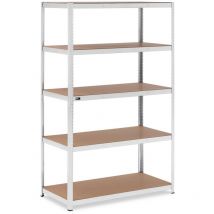 MSW - Heavy Duty Metal Shelf Cellar Shelf 120 x 60 x 197 cm for 5 x 150 kg grey
