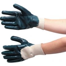 Palm-side Coated Blue Knit Wrist Gloves - Size 10 - Tuffsafe