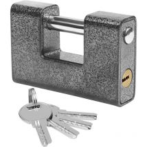 GP - shining house Heavy duty padlock with 4 keys - Single lock in hardened solid steel - 12 mm thick shackle