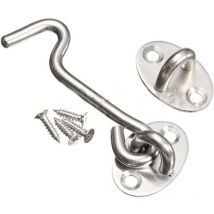 Erhope - AlwaysH Stainless Steel Cabin Hook and Eyelet Latch Heavy Duty Metal Shed Door Silent Door Windproof with Mounting Screws for Doors Windows