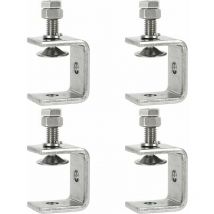 Mumu - Heavy Duty Stainless Steel Clamp, 4 Pack c Clamps 0-25mm Heavy Duty c Clamp Woodworking Fastening Pliers Tiger Clamp with Wide Jaw for diy