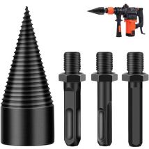 Heavy Duty Tapered Wood Log Drill Bit with 3 Hex Square and Round Handles 42mm
