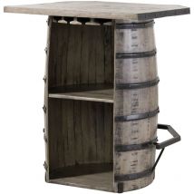 Massivmoebel24 - Bartisch Mango 90x75x103 grau lackiert heavy INDUSTRY158