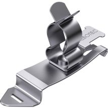 Hebotec – Clip de protection sur pied à encliquetage 51.5 mm – Acier galvanisé et nickelé – Fixation sur rail DIN 35 mm – Diamètre de blindage 11-16 