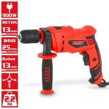 Hecht 1072 Profi Perceuse à percussion puissante rotatif 900W 3000tr/min perceuse bois acier et béton