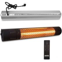 Jardin 3440 Radiateur infrarouge electrique 1000/2000W 14 x 12,5 x 78 cm telecommande - Hecht