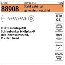 Schraubanker r 88908 multi-monti MMSplus-P 7,5 x 60/ 5/25 T30 Stahl gehärtet galvanisch verzinkt