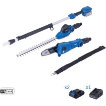 Hedge trimmer 20V 2 batteries 2.0Ah + battery charger ixes Scheppach c-phts410-x