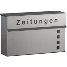 Heibi Metall - Heibi Zeitungskasten Edelstahl geschliffen 41x11,4x25 cm