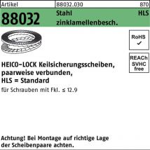 Keilsicherungsscheibe r 88032 HLS-27 Stahl zinklamellenb. geklebt 50St. Heico 50 Stk