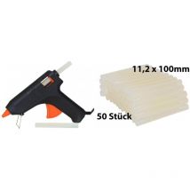 Peveha24 - Heißklebepistole Set mit 50 Heißklebestiften 11mm x 100mm transparent