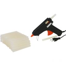 Easy Work - Heißklebepistole Set mit 50er Packung Heißkleber Sticks 11,2x100 mm transparent