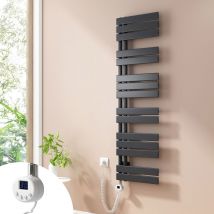 Badheizkörper Elektrisch Heizkörper mit Heizstab, Handtuchtrockner mit Temperaturgeregelte Heizstäbe, 140x40cm Anthrazit - Heilmetz