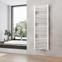 Heilmetz - bagno radiatore asciugamano riscaldamento 1200 x 400 mm bianco radiatore asciugamano collegamento centrale scaldasalviette