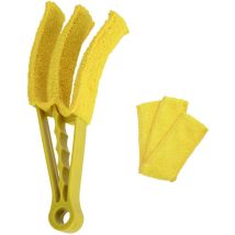 Heilmetz Brosse de nettoyage en microfibres lavable à la main, plumeau pour stores, climatiseurs, radiateurs de salle de bain, nettoyeur de lamelles.
