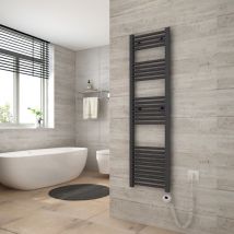 Heilmetz - Calentador de Toallas Eléctrico 70x40cm con Termostato Digital con Función de Temporizador Secador de Toallas Recto Antracita 238W