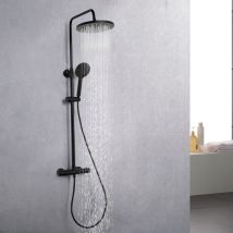 Heilmetz - Colonne de Douche Thermostatique, Ensemble de Douche avec Thermostat + Douchette à Main +Tête de douche, Système de Douche Hauteur