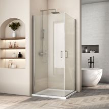 Duschkabinen 80x90x195cm Eckeinstieg Drehtür Pendeltür Duschwand 6mm esg Nano Glas Duschabtrennung - Heilmetz