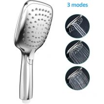 Heilmetz - Duschkopf Wassersparend Platz Handbrause mit 3 Strahlarten Chrome
