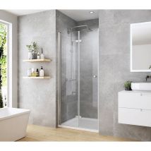 Duschtür Nischentür Duschabtrennung Falttür Klarglas 6mm esg Sicherheitsglas 90x185cm - Heilmetz