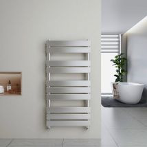 Heilmetz - Flat Panel Heated Towel Rail Radiator Bathroom Central Heating Ladder Radiator Chrome 1000 × 500mm