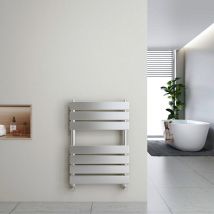Heilmetz - Flat Panel Heated Towel Rail Radiator Bathroom Central Heating Ladder Radiator Chrome 650 × 450mm