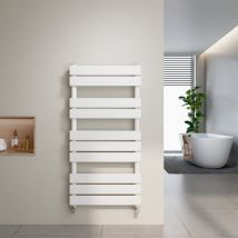 Heilmetz - Flat Panel Heated Towel Rail Radiator Bathroom Central Heating Ladder Radiator White 1000 × 500mm