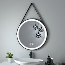 Heilmetz - Miroir De Salle De Bain Led Ø70 Cm – 3 Couleurs De Lumière À Variable, Ip44, Interrupteur Tactile Moderne